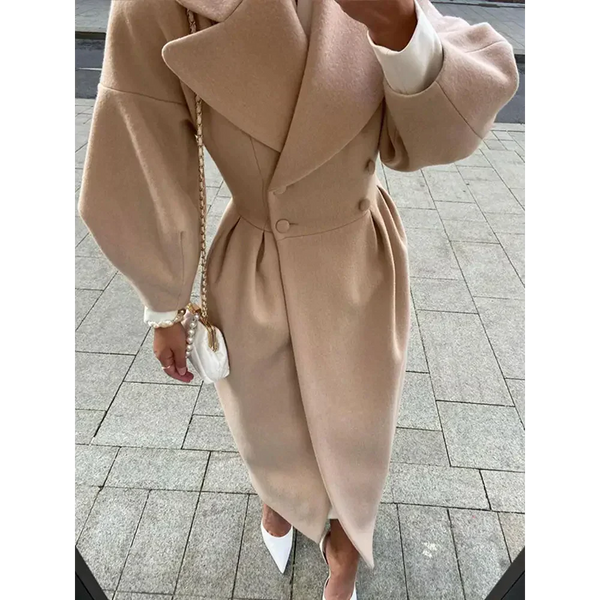 Nectar Woolen Blend Double-breasted Coat - St Vesti | Coats & Jackets