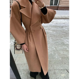 Nectar Woolen Blend Double-breasted Coat - St Vesti | Coats & Jackets