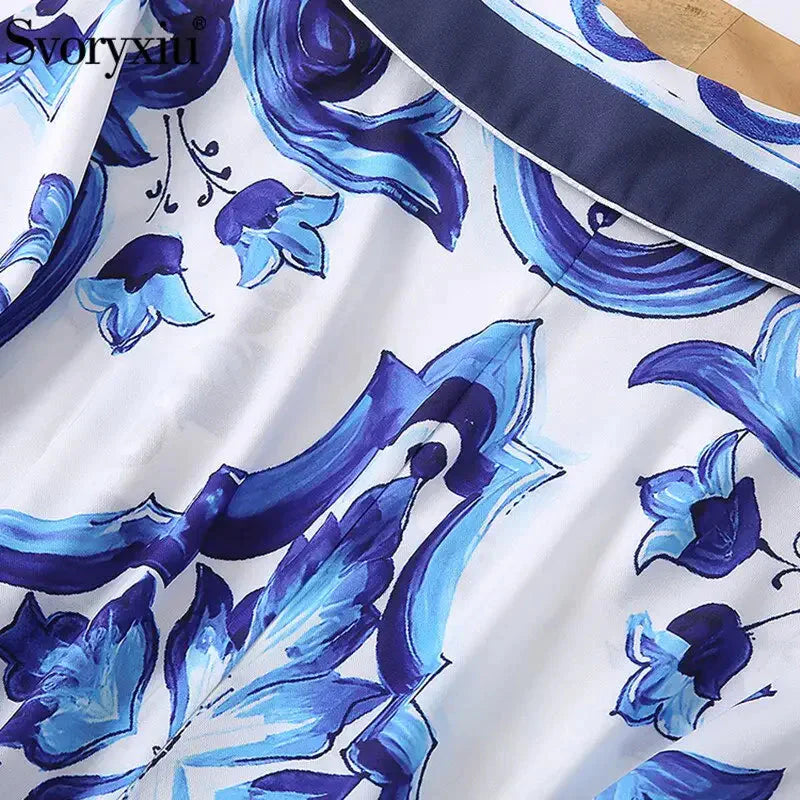 Penelope Midi Dress In Blue & White - St Vesti | All Dresses - Cocktail Dresses Formal Dresses + More.