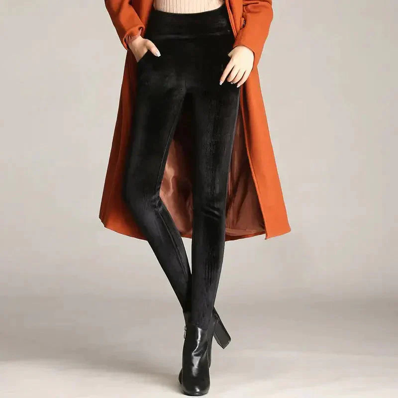 Philosophy Di Slim-leg Velvet Trousers - Black / Vegan / s - St Vesti | Plus Size