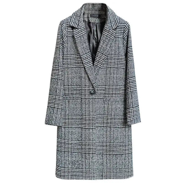 Plaid Jacket In Grey - Grey / s - St Vesti | Blazers & Cardigans