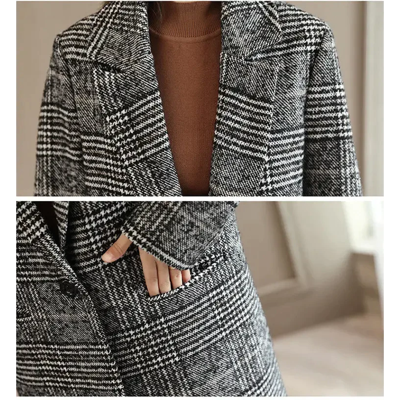 Plaid Jacket In Grey - St Vesti | Blazers & Cardigans