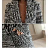 Plaid Jacket In Grey - St Vesti | Blazers & Cardigans