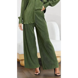 Plisse Butten Oversized Shirt + Pants Set - St Vesti | Stocktake Sale On Now