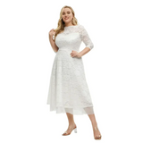 Plus Size Lace Dinner Dress In White - St Vesti | All Dresses - Cocktail Dresses Formal Dresses + More.
