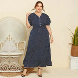 Plus Size Polka Dot Maxi Dress In Black - St Vesti | All Dresses - Cocktail Dresses Formal Dresses + More.