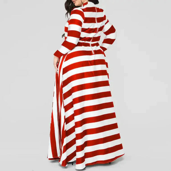 Plus Size Striped Maxi Dress - St Vesti | All Dresses - Cocktail Dresses Formal Dresses + More.