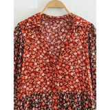 Red Cloth Floral Midi Dress - St Vesti | All Dresses - Cocktail Dresses Formal Dresses + More.