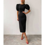 Romilly Puff Sleeve Midi Dress - Black / s - St Vesti | All Dresses - Cocktail Dresses Formal Dresses + More.
