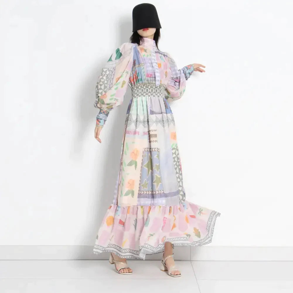 Ronda Print Maxi Dress In Pink - St Vesti | All Dresses - Cocktail Dresses Formal Dresses + More.