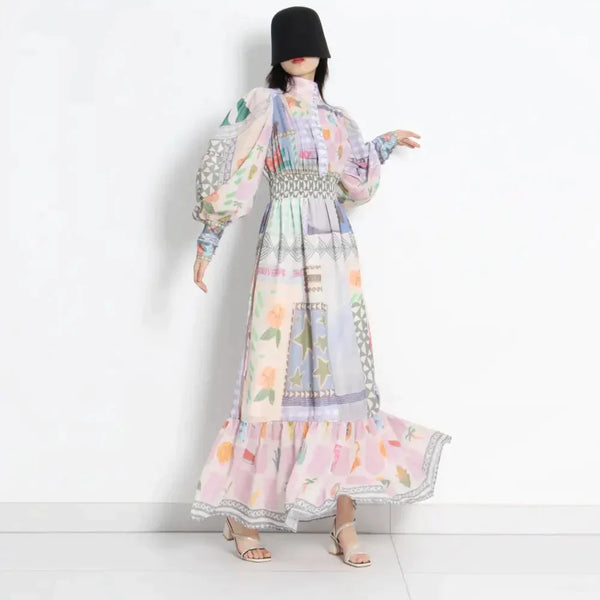 Ronda Print Maxi Dress In Pink - St Vesti | All Dresses - Cocktail Dresses Formal Dresses + More.