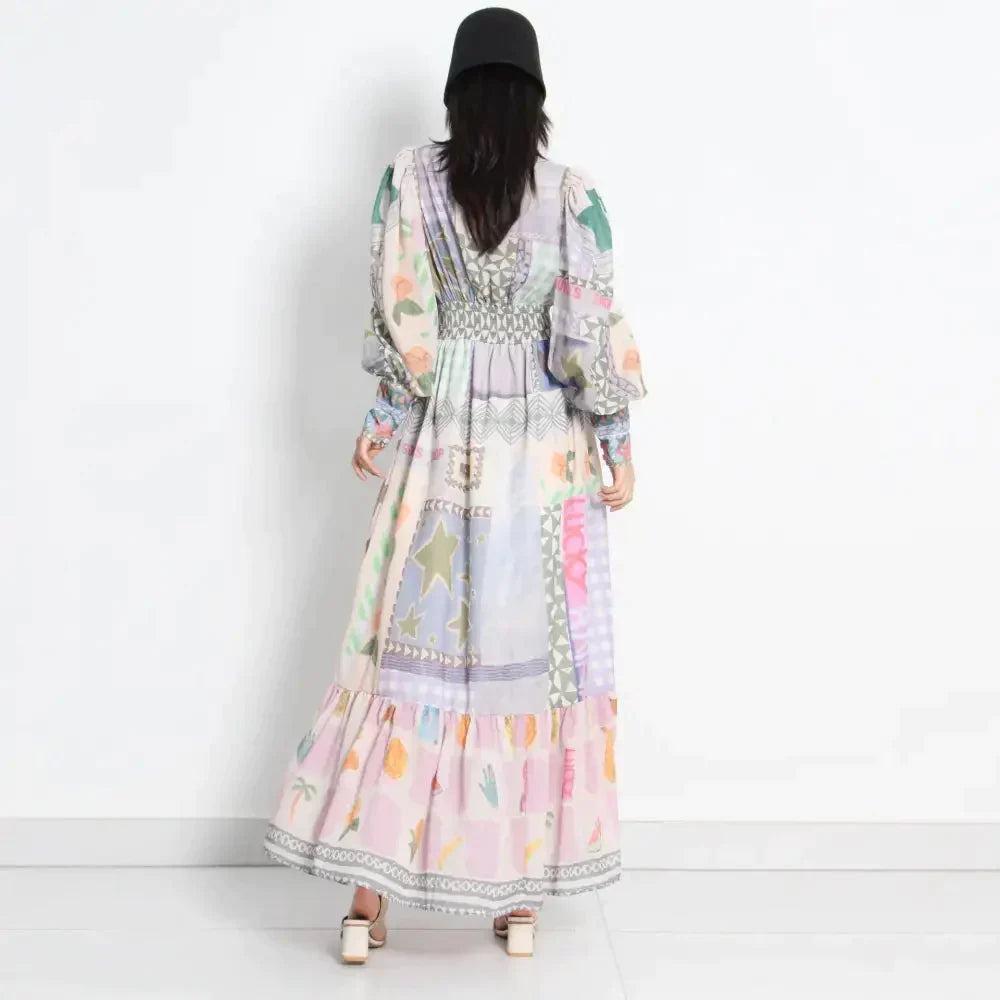 Ronda Print Maxi Dress In Pink - St Vesti | All Dresses - Cocktail Dresses Formal Dresses + More.