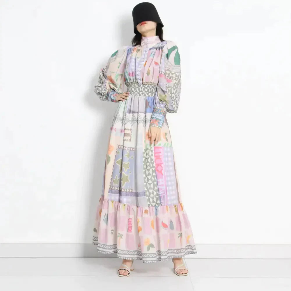 Ronda Print Maxi Dress In Pink - Pink / s - St Vesti | All Dresses - Cocktail Dresses Formal Dresses + More.