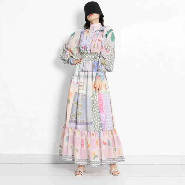 Ronda Print Maxi Dress In Pink - Pink / s - St Vesti | All Dresses - Cocktail Dresses Formal Dresses + More.