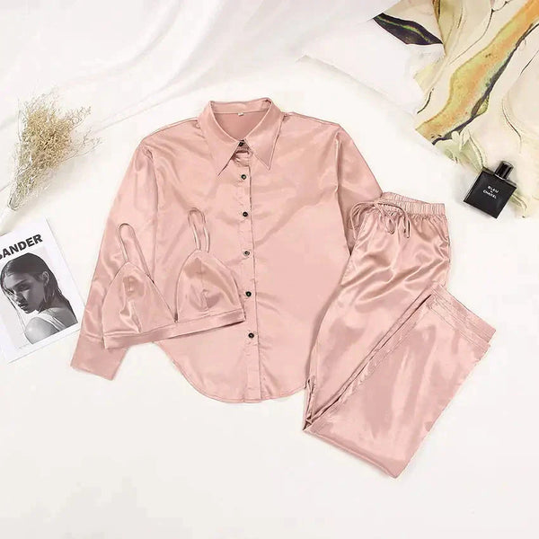 Sally Satin Pj Set - St Vesti | Stocktake Sale On Now