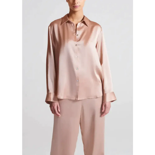 Sally Satin Pj Set - Pink / s - St Vesti | Stocktake Sale On Now