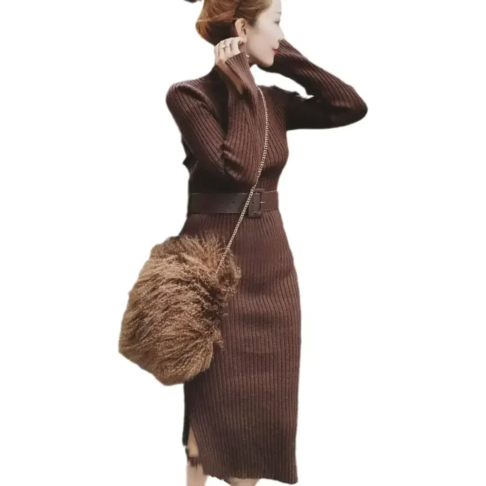 Shirley knit dress - coffee / s - st vesti | all dresses - cocktail dresses formal dresses + more.