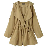 Short Trench Coat With Hoodie - Khaki / m - St Vesti | Coats & Jackets