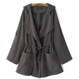 Short Trench Coat With Hoodie - Grey / m - St Vesti | Coats & Jackets