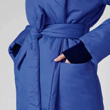 Snow Coat With Hoodie & Belt In Blue - Blue / One Size - St Vesti | Coats & Jackets