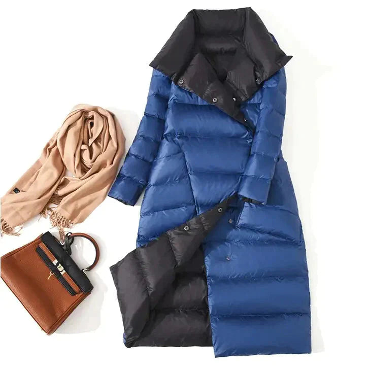 St Vesti Maxi Matte Puffer Coat - Blue / l - St Vesti | Coats & Jackets
