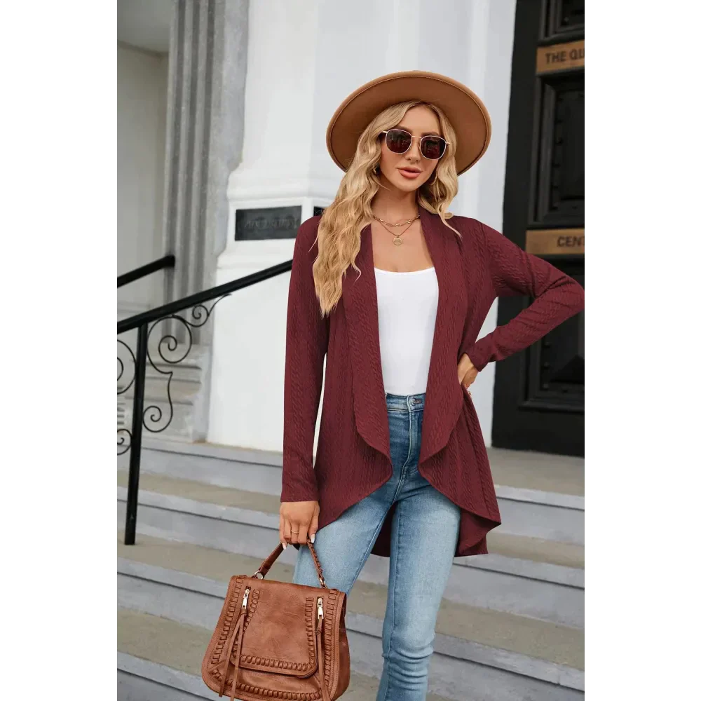 St Vesti Open Front Cardigan - Red / s - St Vesti | Blazers & Cardigans