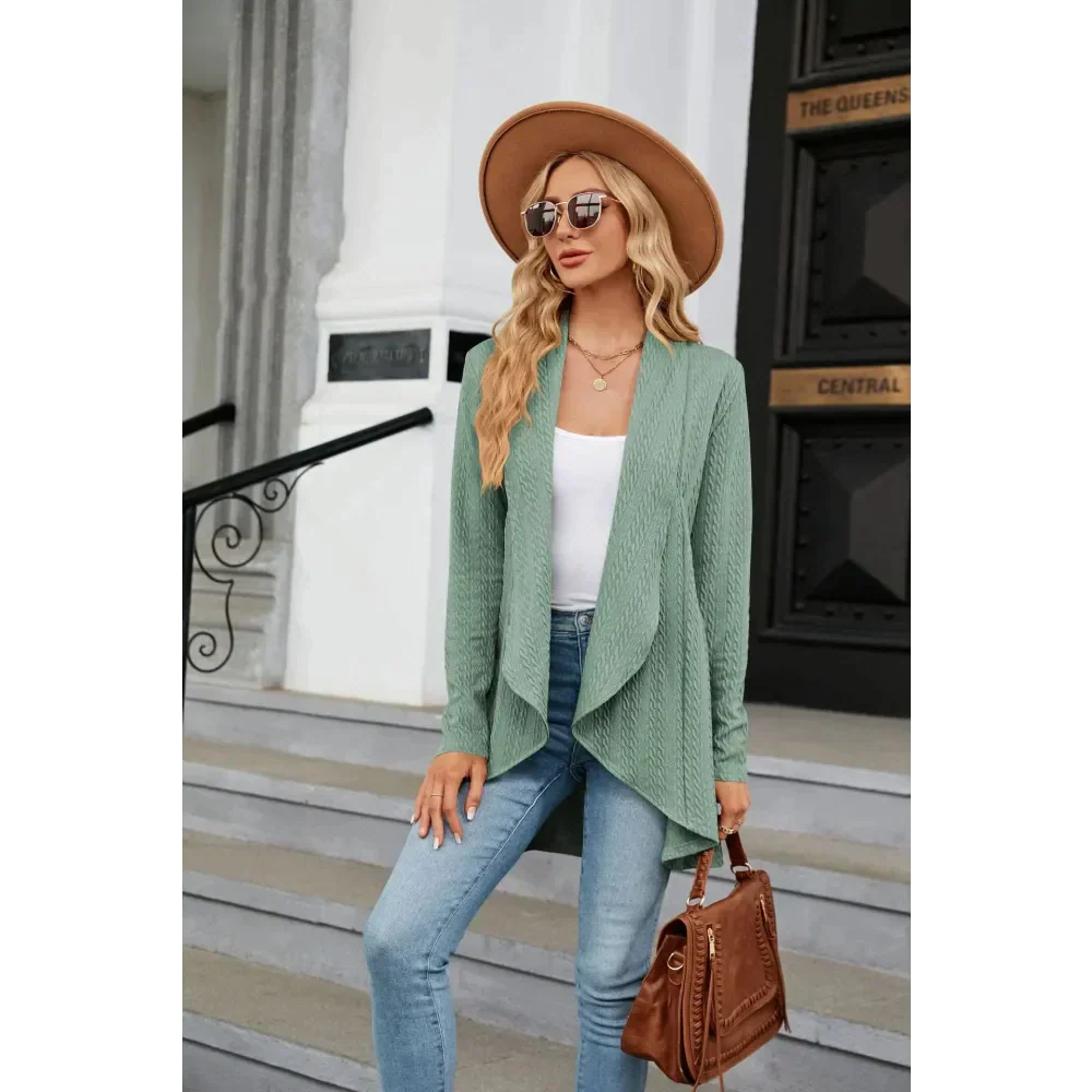 St Vesti Open Front Cardigan - Green / s - St Vesti | Blazers & Cardigans