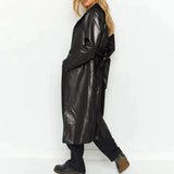 Stacey Vegan Leather Trench Coat In Black - St Vesti | Coats & Jackets