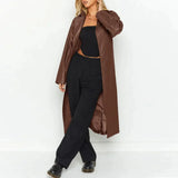 Stacey Vegan Leather Trench Coat In Brown - St Vesti | Coats & Jackets