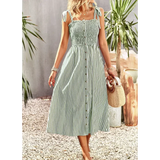 Striped Women’s Elegant Slip Maxi Dress - St Vesti