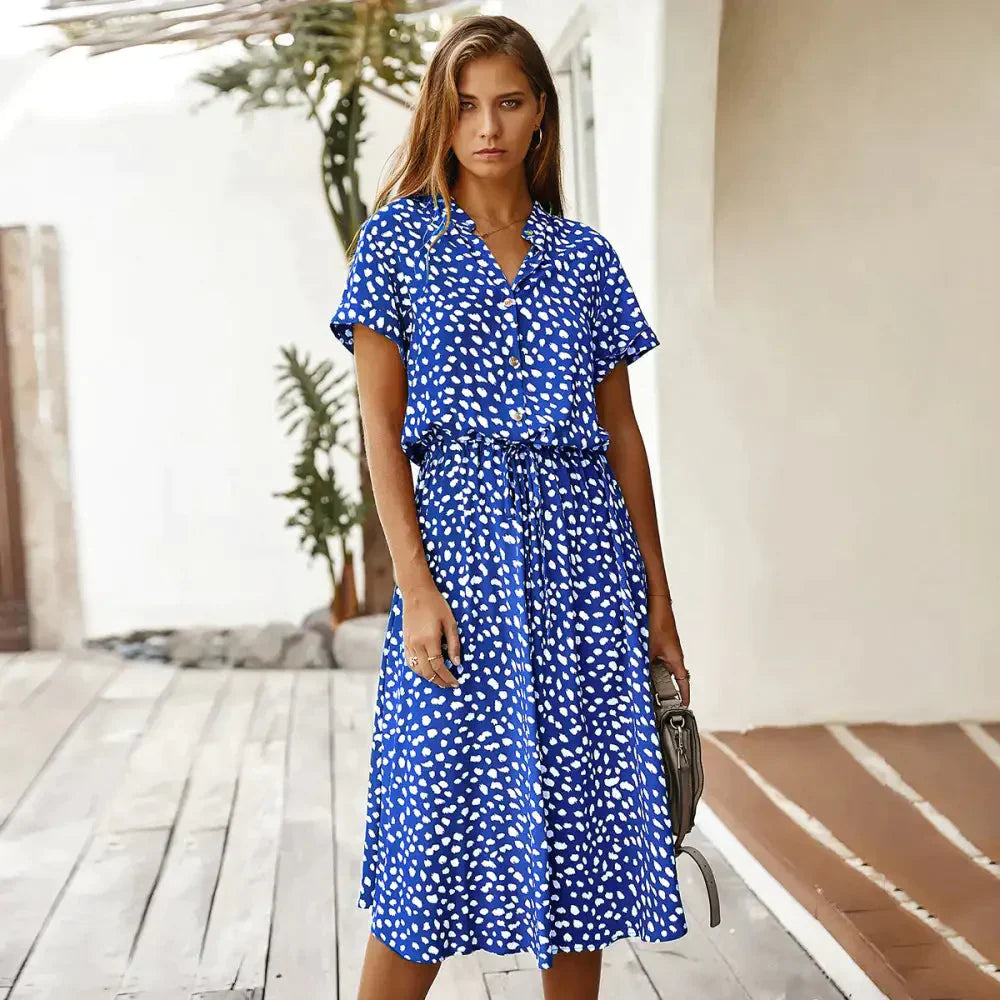 Sunny Day Midi Dress - Blue / s - St Vesti | All Dresses - Cocktail Dresses Formal Dresses + More.