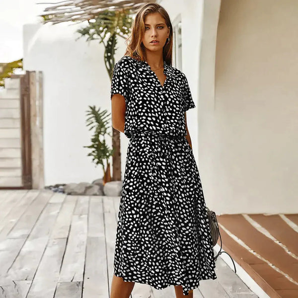Sunny Day Midi Dress In Black - St Vesti | All Dresses - Cocktail Dresses Formal Dresses + More.