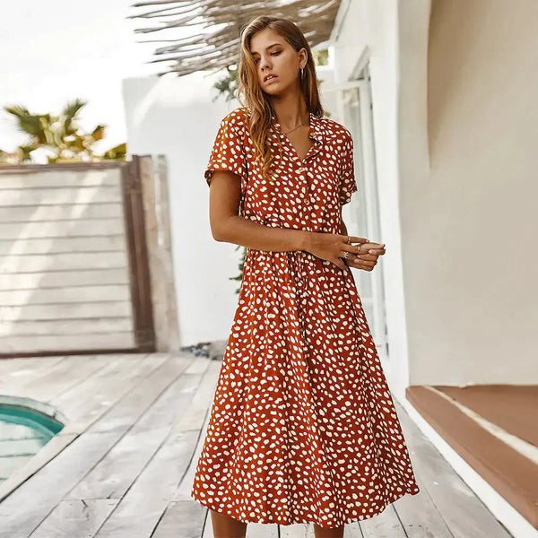 Sunny Day Midi Dress In Orange - St Vesti | All Dresses - Cocktail Dresses Formal Dresses + More.