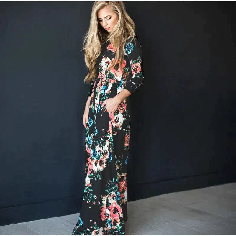 Taytay Blossom Maxi Dress - Black / s - St Vesti | All Dresses - Cocktail Dresses Formal Dresses + More.