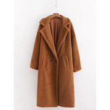 Teddy Bear Woollen Fur Coat - Khaki / s - St Vesti | Coats & Jackets