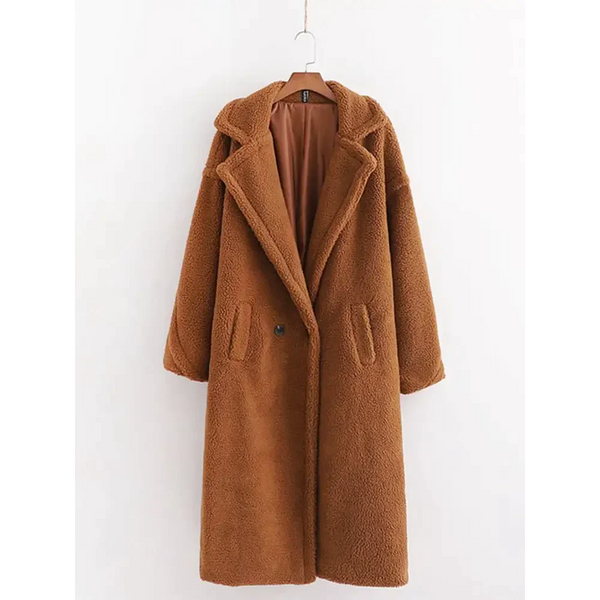 Teddy Bear Woollen Fur Coat - Khaki / s - St Vesti | Coats & Jackets