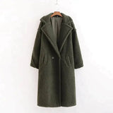 Teddy Bear Woollen Fur Coat - Green / s - St Vesti | Coats & Jackets