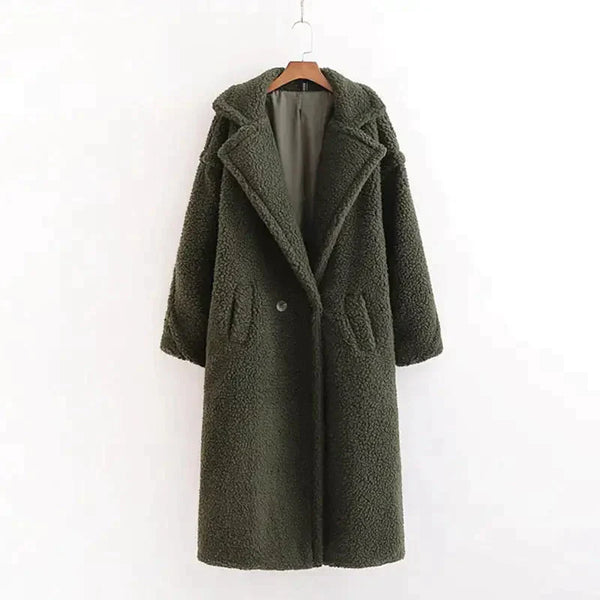 Teddy Bear Woollen Fur Coat - Green / s - St Vesti | Coats & Jackets