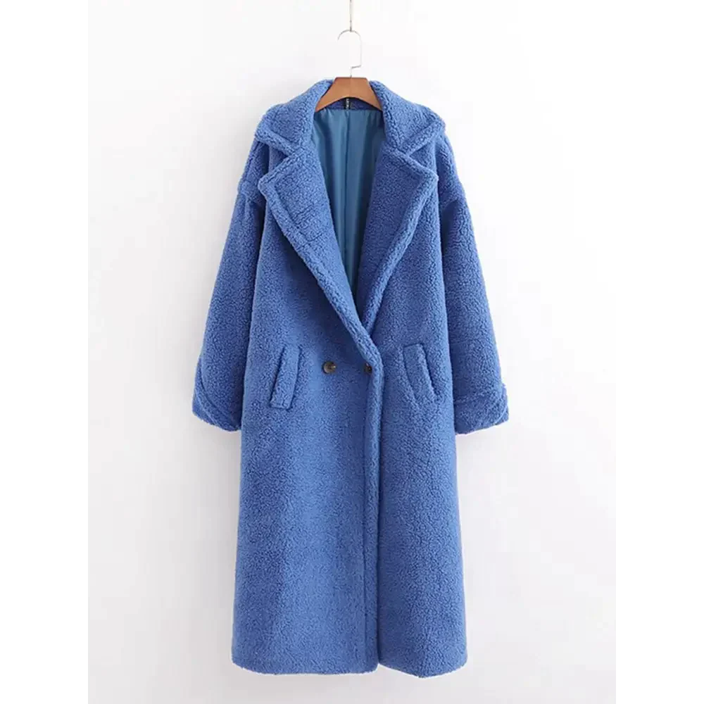 Teddy Bear Woollen Fur Coat - Blue / s - St Vesti | Coats & Jackets