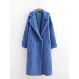 Teddy Bear Woollen Fur Coat - Blue / s - St Vesti | Coats & Jackets