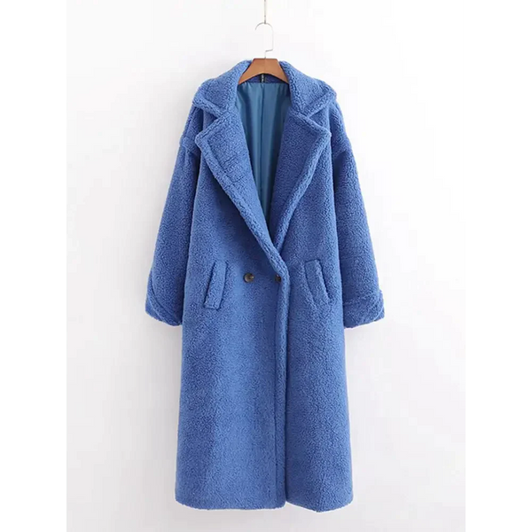 Teddy Bear Woollen Fur Coat - Blue / s - St Vesti | Coats & Jackets