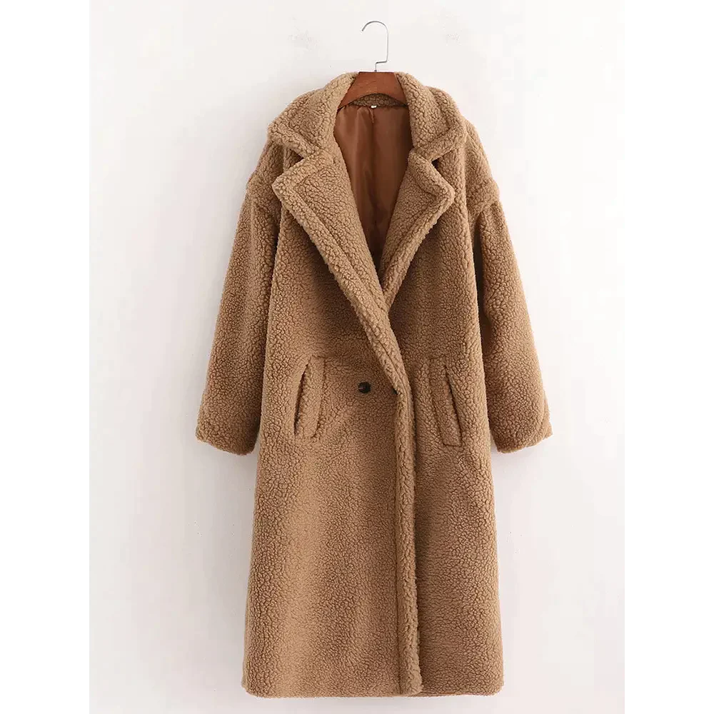 Teddy Bear Woollen Fur Coat - Apricot / s - St Vesti | Coats & Jackets