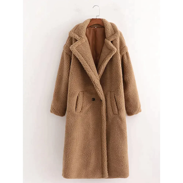 Teddy Bear Woollen Fur Coat - Apricot / s - St Vesti | Coats & Jackets