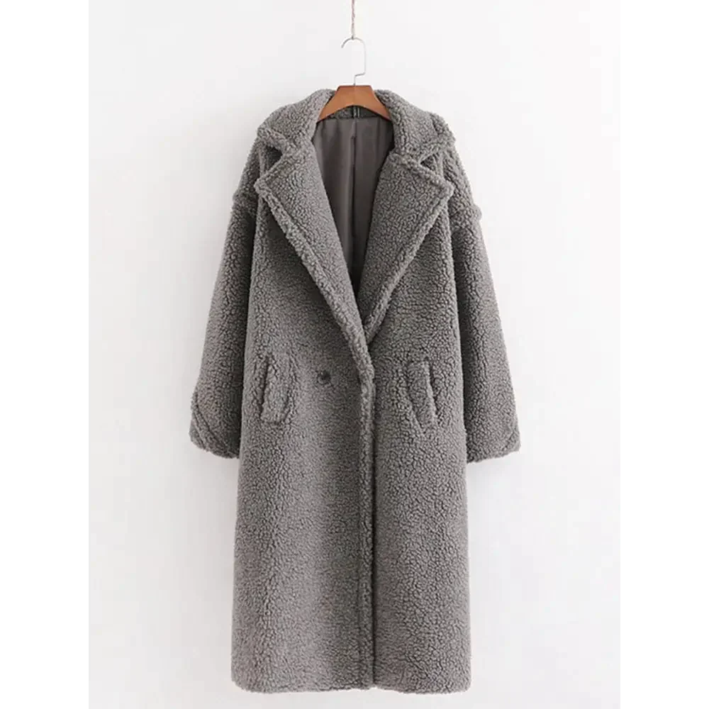 Teddy Bear Woollen Fur Coat - Grey / s - St Vesti | Coats & Jackets