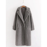 Teddy Bear Woollen Fur Coat - Grey / s - St Vesti | Coats & Jackets