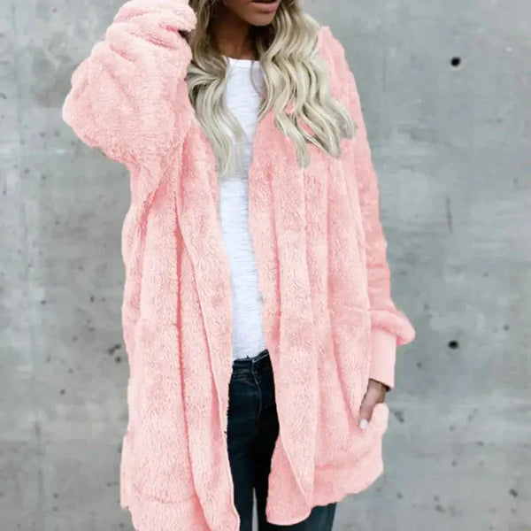 Teddy Faux Fur Cardigan - Pink / s - St Vesti | Blazers & Cardigans