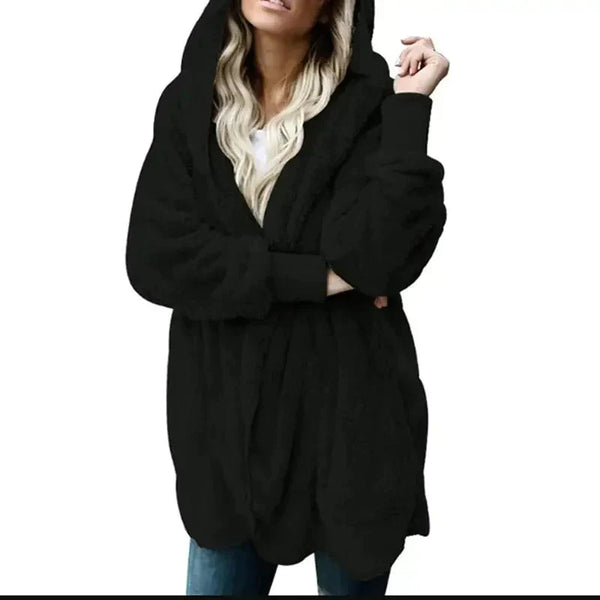 Teddy Faux Fur Cardigan - Black / s - St Vesti | Blazers & Cardigans
