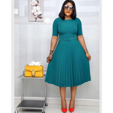 Tina Plus Size Pleated Maxi Dress - Green / s - St Vesti | All Dresses - Cocktail Dresses Formal Dresses + More.