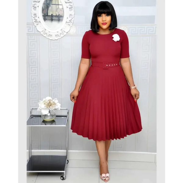 Tina Plus Size Pleated Maxi Dress - Red / s - St Vesti | All Dresses - Cocktail Dresses Formal Dresses + More.