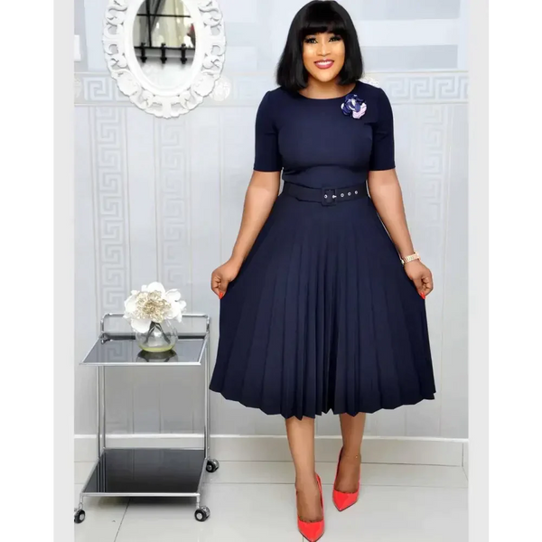 Tina Plus Size Pleated Maxi Dress - Blue / s - St Vesti | All Dresses - Cocktail Dresses Formal Dresses + More.